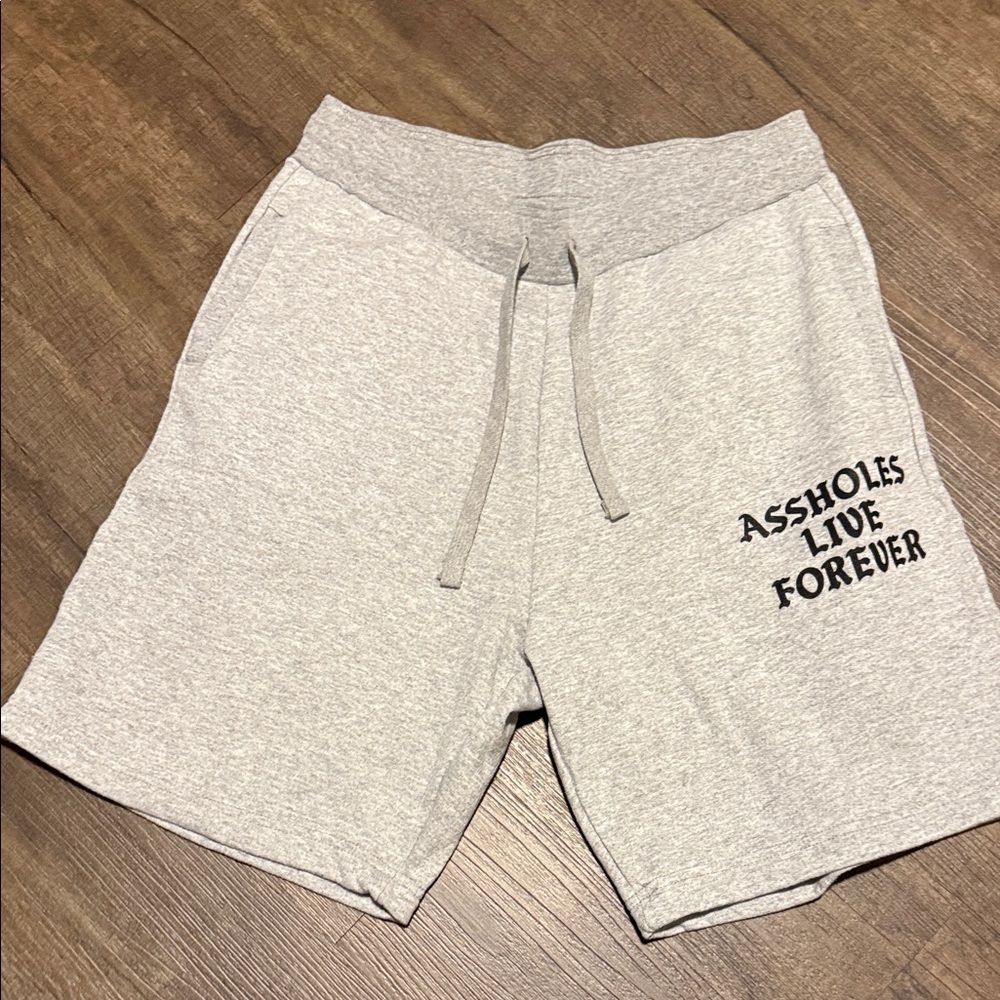 Men's Gray Athletic Shorts with Graphic Print